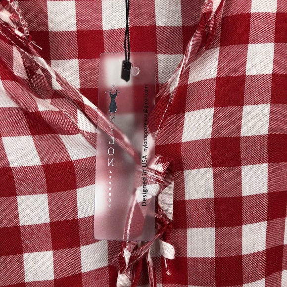 Red and White Checkered Top S, M and L - Picture 6 of 7